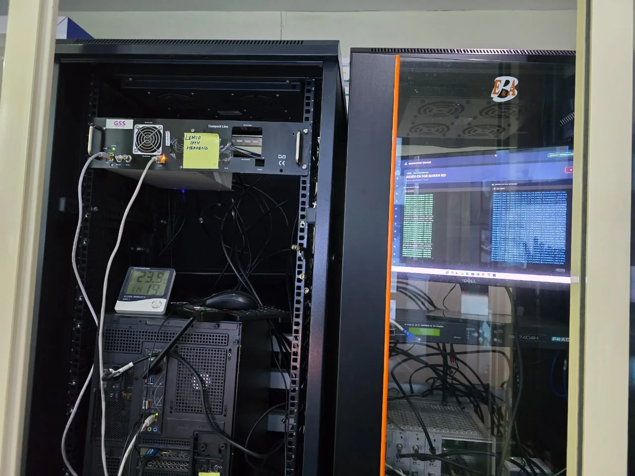 Jubail workforce-accommodation reference depicting iPTV Headend and Middleware Rack Configuration - Raco Hotel Jeddah