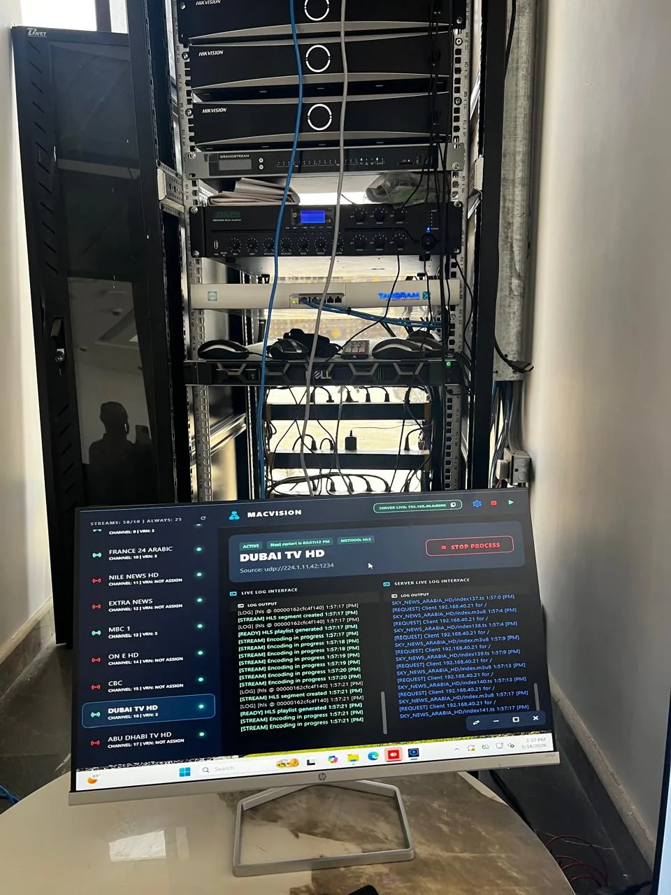 Jubail workforce-accommodation reference depicting rack and IPTV Distribution System Configuration - Al Meaqat Plaza Madinah