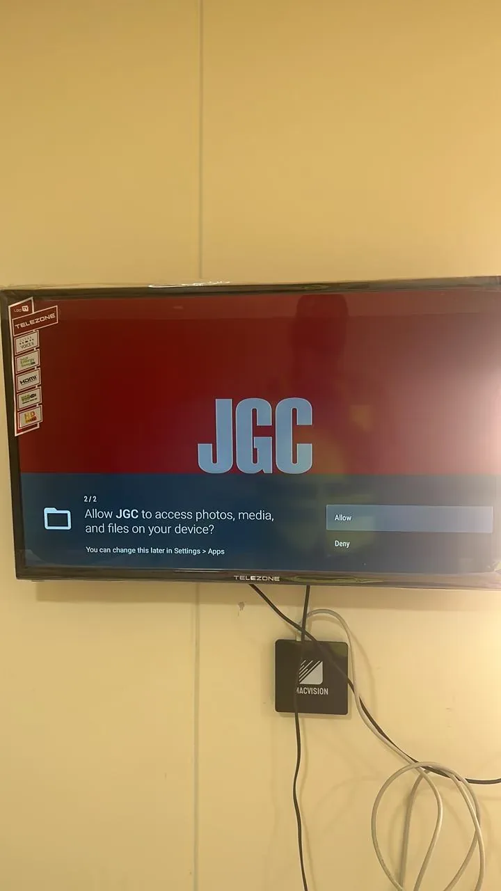 Jubail workforce-accommodation reference depicting television activation and JGC system setup for the Turaif labour camp MATV project